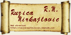 Ružica Mirkajlović vizit kartica